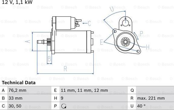 BOSCH 0 986 016 290 - Стартер autozip.com.ua