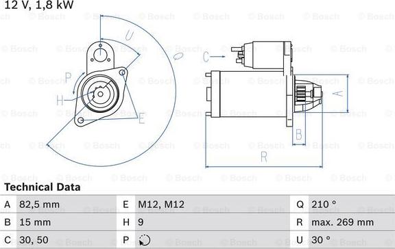 BOSCH 0 986 016 240 - Стартер autozip.com.ua