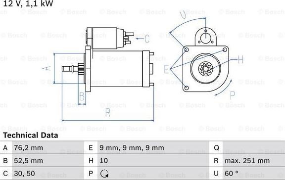 BOSCH 0 986 016 750 - Стартер autozip.com.ua