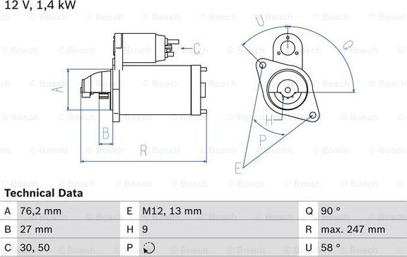 BOSCH 0 986 016 780 - Стартер autozip.com.ua