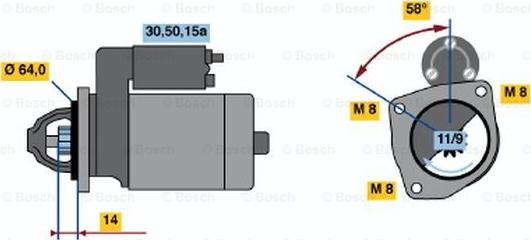 BOSCH 0 986 010 450 - Стартер autozip.com.ua