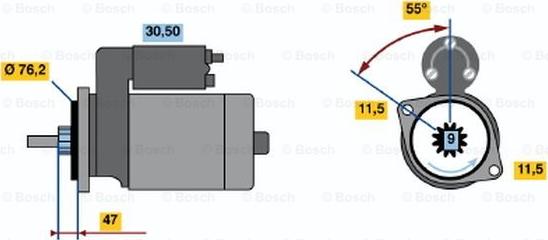 BOSCH 0 986 010 470 - Стартер autozip.com.ua