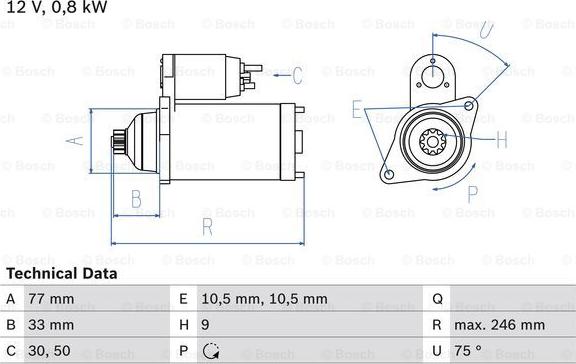 BOSCH 0 986 010 580 - Стартер autozip.com.ua