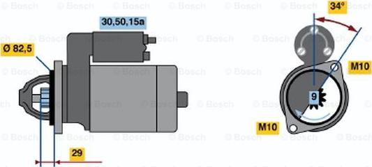 BOSCH 0 986 010 890 - Стартер autozip.com.ua