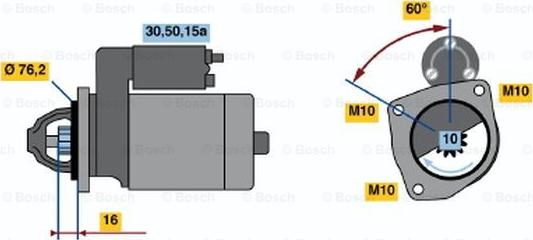 BOSCH 0 986 010 390 - Стартер autozip.com.ua