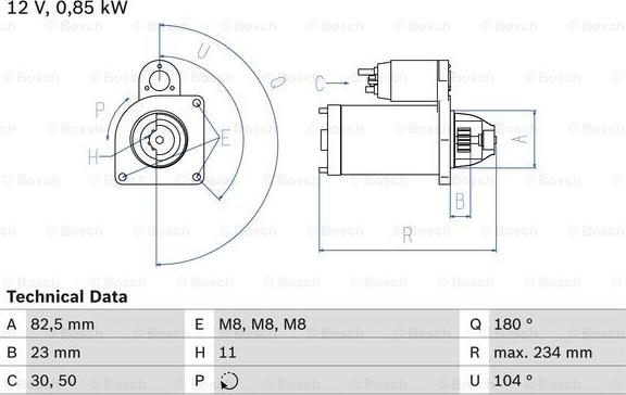 BOSCH 0 986 011 910 - Стартер autozip.com.ua