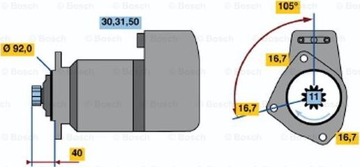 BOSCH 0 986 011 430 - Стартер autozip.com.ua