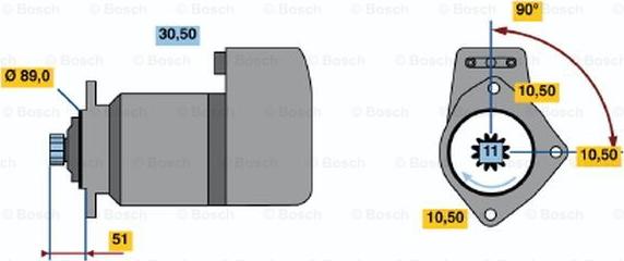 BOSCH 0 986 011 590 - Стартер autozip.com.ua