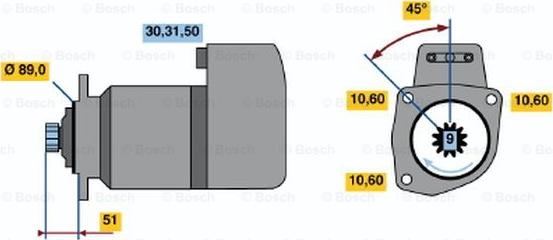 BOSCH 0 986 011 540 - Стартер autozip.com.ua