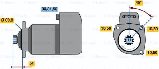 BOSCH 0 986 011 520 - Стартер autozip.com.ua