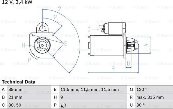 BOSCH 0 986 011 020 - Стартер autozip.com.ua