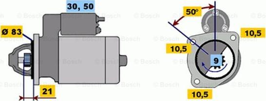 BOSCH 0 986 011 070 - Стартер autozip.com.ua