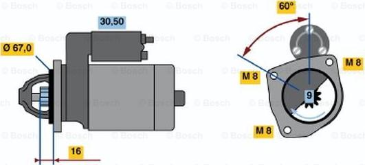 BOSCH 0 986 011 871 - Стартер autozip.com.ua