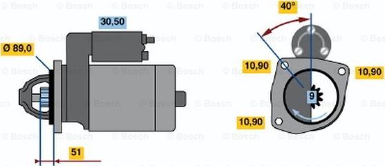 BOSCH 0 986 011 250 - Стартер autozip.com.ua