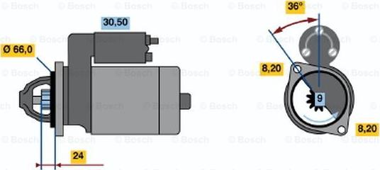 BOSCH 0 986 011 730 - Стартер autozip.com.ua