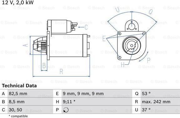 BOSCH 0 986 018 450 - Стартер autozip.com.ua