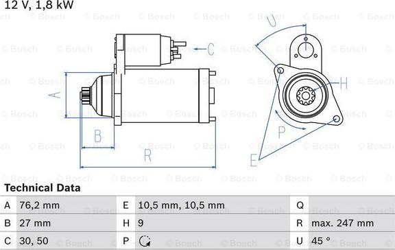 BOSCH 0 986 018 410 - Стартер autozip.com.ua