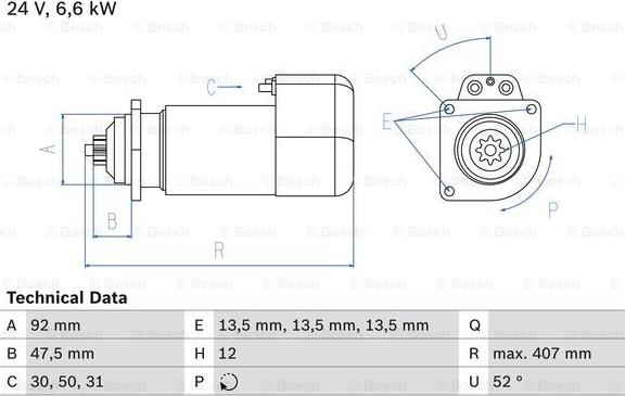 BOSCH 0 986 018 090 - Стартер autozip.com.ua