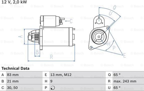 BOSCH 0 986 018 030 - Стартер autozip.com.ua