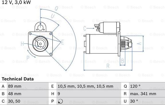 BOSCH 0 986 013 480 - Стартер autozip.com.ua