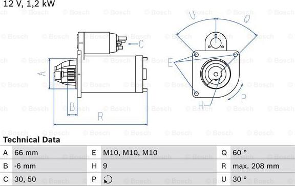 BOSCH 0 986 013 861 - Стартер autozip.com.ua