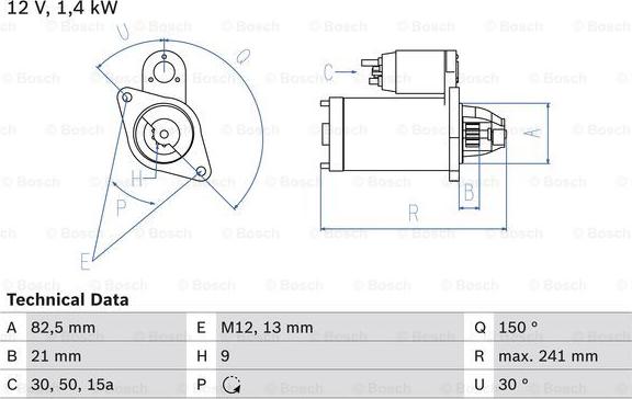 BOSCH 0 986 013 340 - Стартер autozip.com.ua