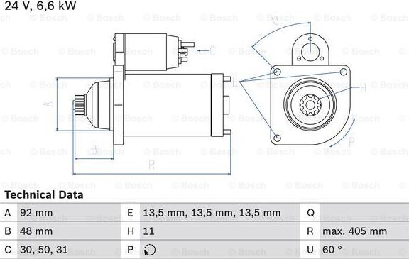 BOSCH 0 986 012 480 - Стартер autozip.com.ua