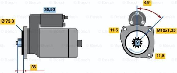 BOSCH 0 986 012 851 - Стартер autozip.com.ua