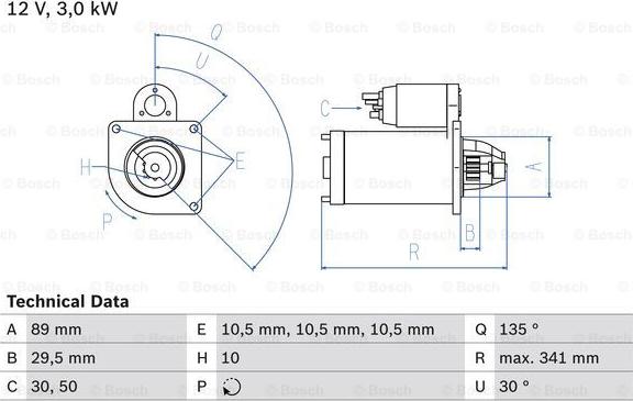 BOSCH 0 986 017 750 - Стартер autozip.com.ua