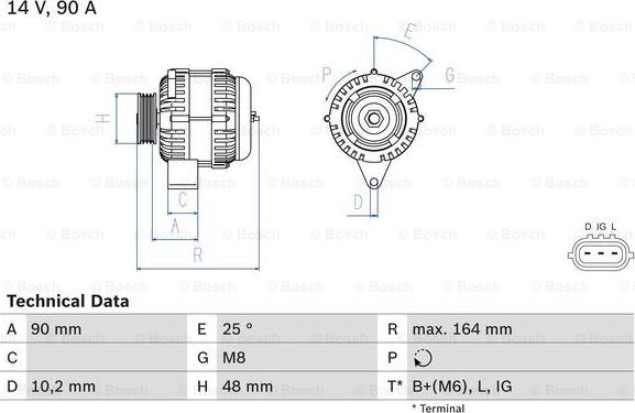 BOSCH 0 986 084 090 - Генератор autozip.com.ua