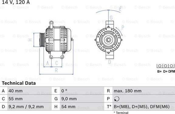 BOSCH 0 986 084 160 - Генератор autozip.com.ua