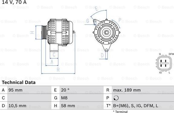 BOSCH 0 986 084 110 - Генератор autozip.com.ua