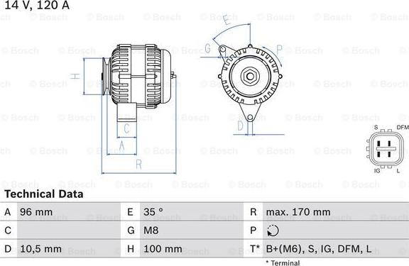 BOSCH 0 986 084 380 - Генератор autozip.com.ua