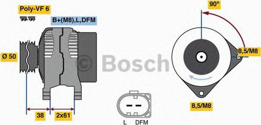 BOSCH 0986080970 - Генератор autozip.com.ua