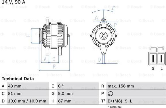 BOSCH 0 986 080 430 - Генератор autozip.com.ua