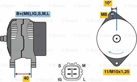 BOSCH 0 986 080 470 - Генератор autozip.com.ua