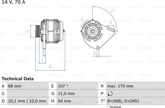 BOSCH 0 986 080 560 - Генератор autozip.com.ua