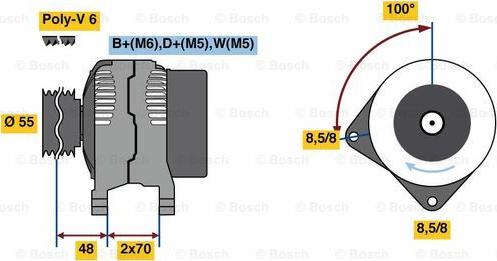 BOSCH 0 986 080 510 - Генератор autozip.com.ua