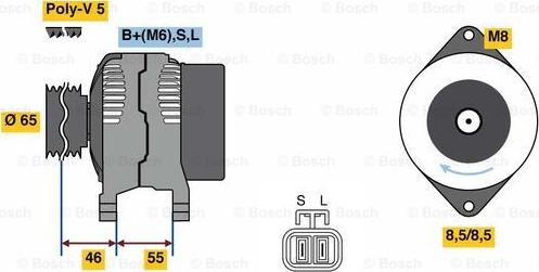 BOSCH 0 986 080 690 - Генератор autozip.com.ua