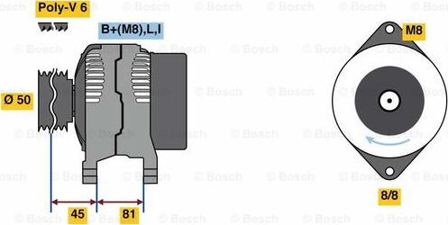 BOSCH 0 986 080 650 - Генератор autozip.com.ua