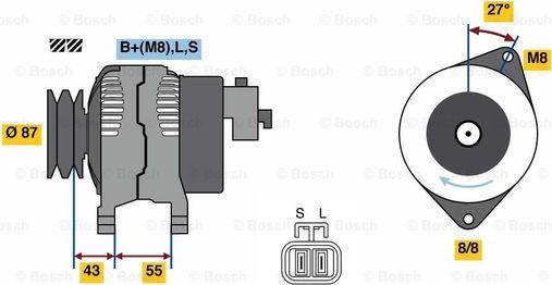 BOSCH 0 986 080 020 - Генератор autozip.com.ua