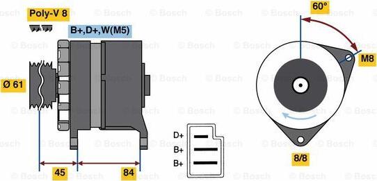 BOSCH 0 986 080 850 - Генератор autozip.com.ua