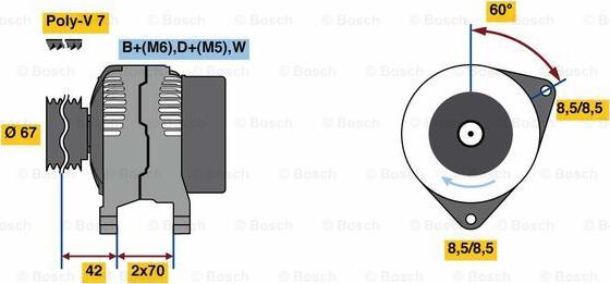 BOSCH 0 986 080 830 - Генератор autozip.com.ua