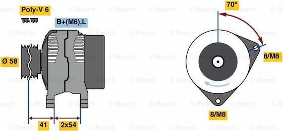 BOSCH 0 986 080 340 - Генератор autozip.com.ua