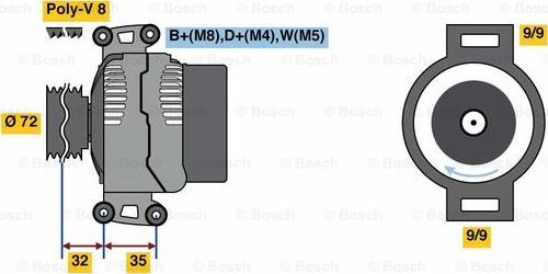 BOSCH 0 986 080 310 - Генератор autozip.com.ua