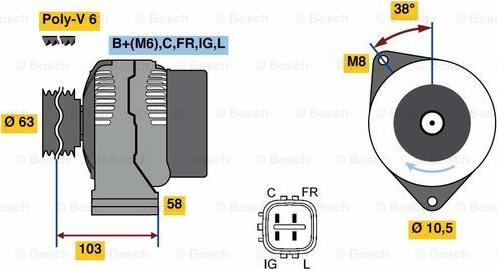 BOSCH 0 986 080 240 - Генератор autozip.com.ua