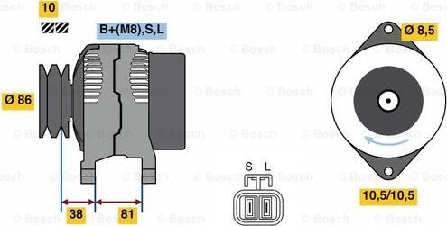 BOSCH 0 986 080 740 - Генератор autozip.com.ua