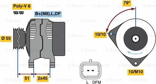 BOSCH 0 986 081 350 - Генератор autozip.com.ua