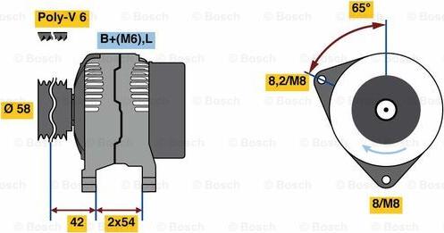 BOSCH 0 986 081 260 - Генератор autozip.com.ua