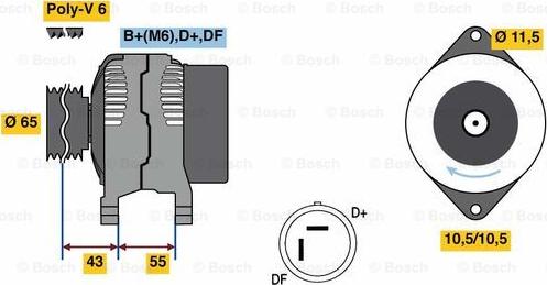 BOSCH 0 986 081 280 - Генератор autozip.com.ua